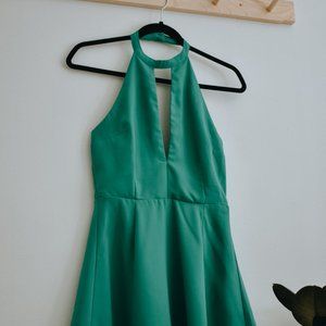 Leaf Green Halter Dress